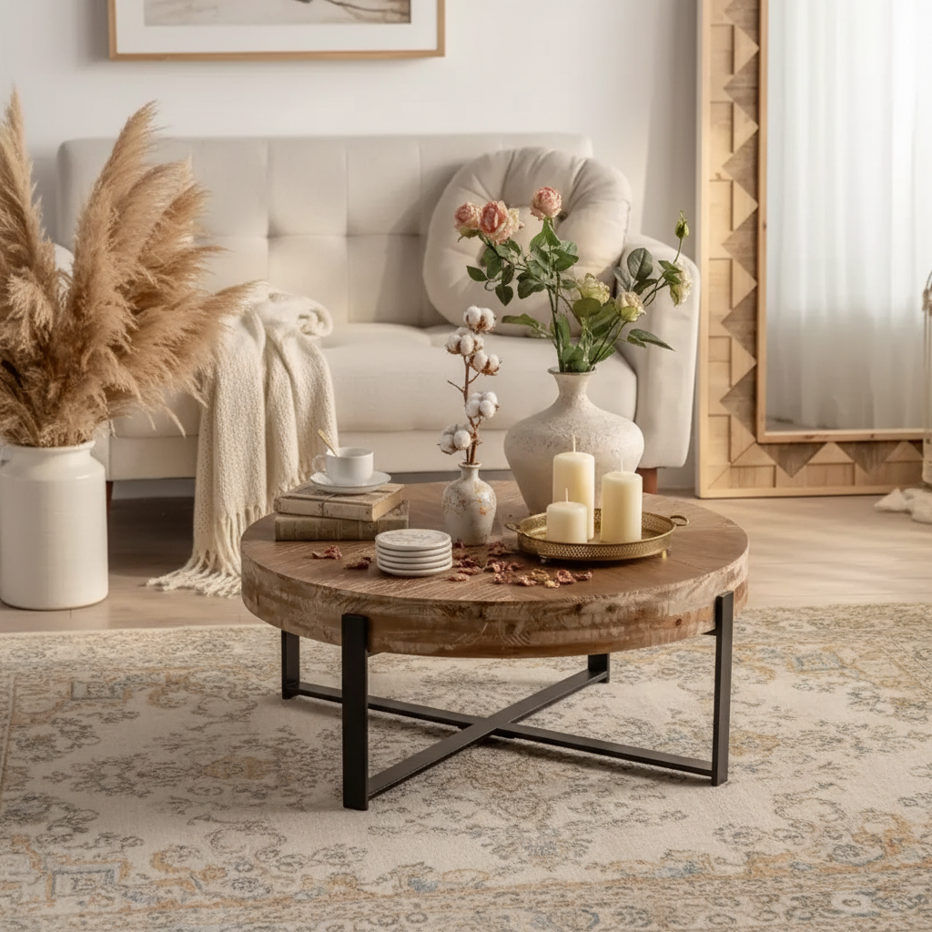 Round Coffee Table Modern Circle Coffee Table