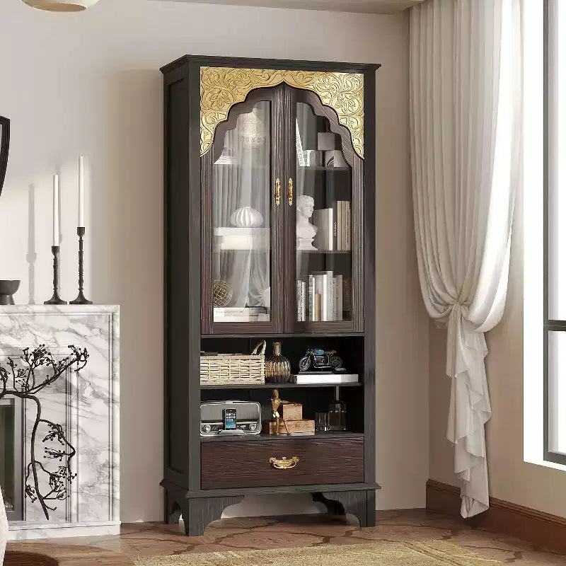 Bibliothèque-buffet de rangement de luxe vintage