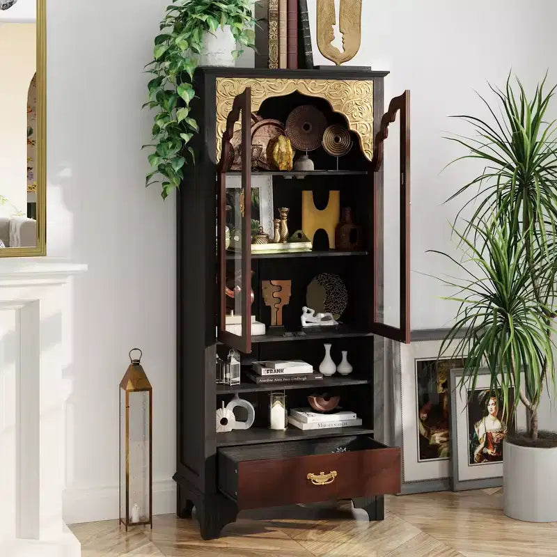 Bibliothèque-buffet de rangement de luxe vintage