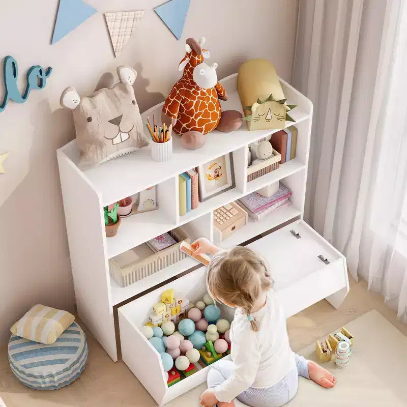 Organisateur de rangement de jouets Coffre de rangement multifonctionnel au sol
