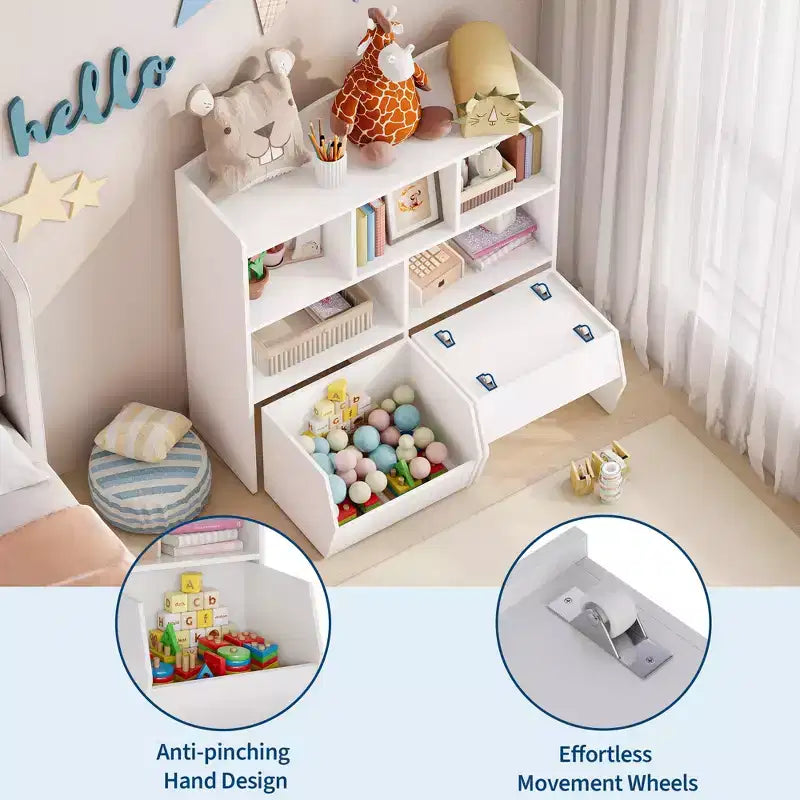 Organisateur de rangement de jouets Coffre de rangement multifonctionnel au sol