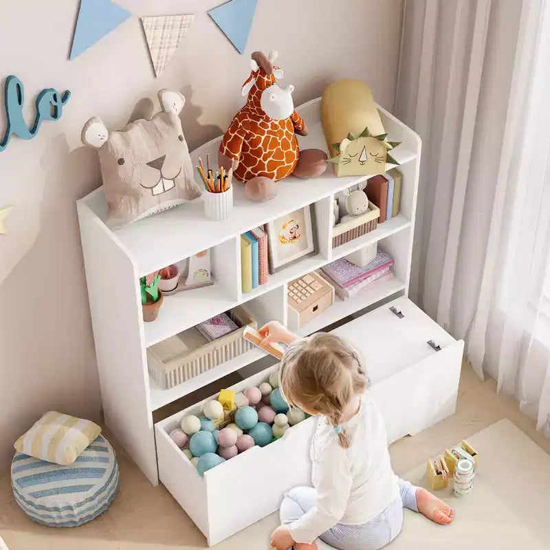 Organisateur de rangement de jouets Coffre de rangement multifonctionnel au sol