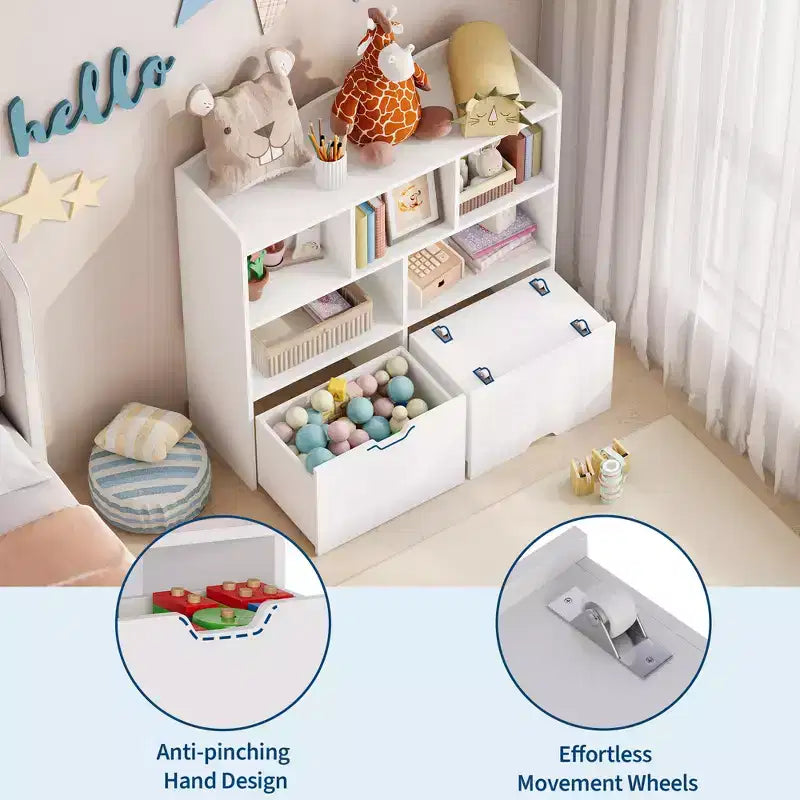 Organisateur de rangement de jouets Coffre de rangement multifonctionnel au sol