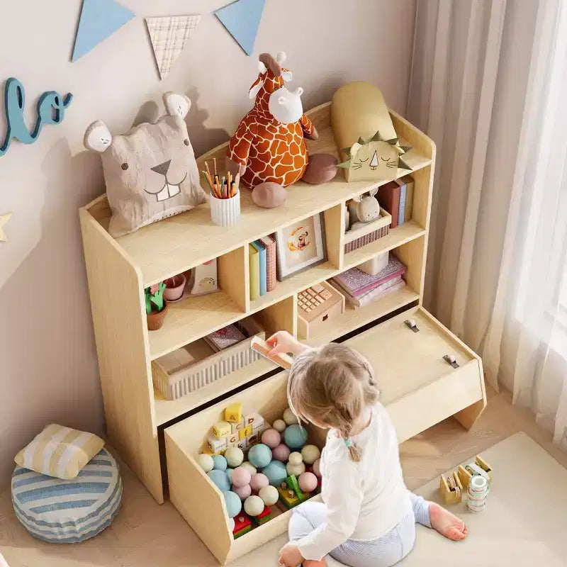 Organisateur de rangement de jouets Coffre de rangement multifonctionnel au sol