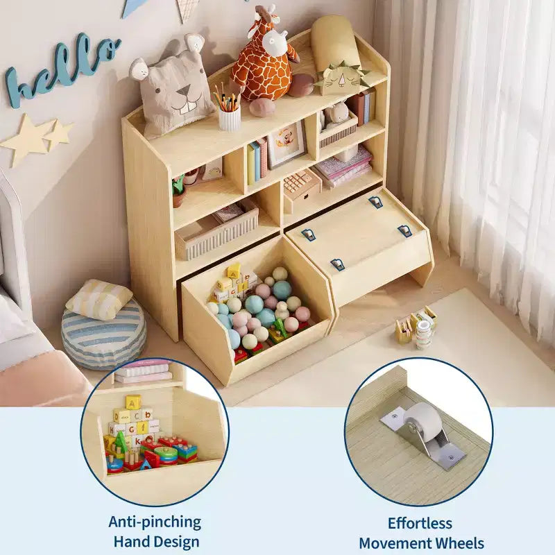 Organisateur de rangement de jouets Coffre de rangement multifonctionnel au sol
