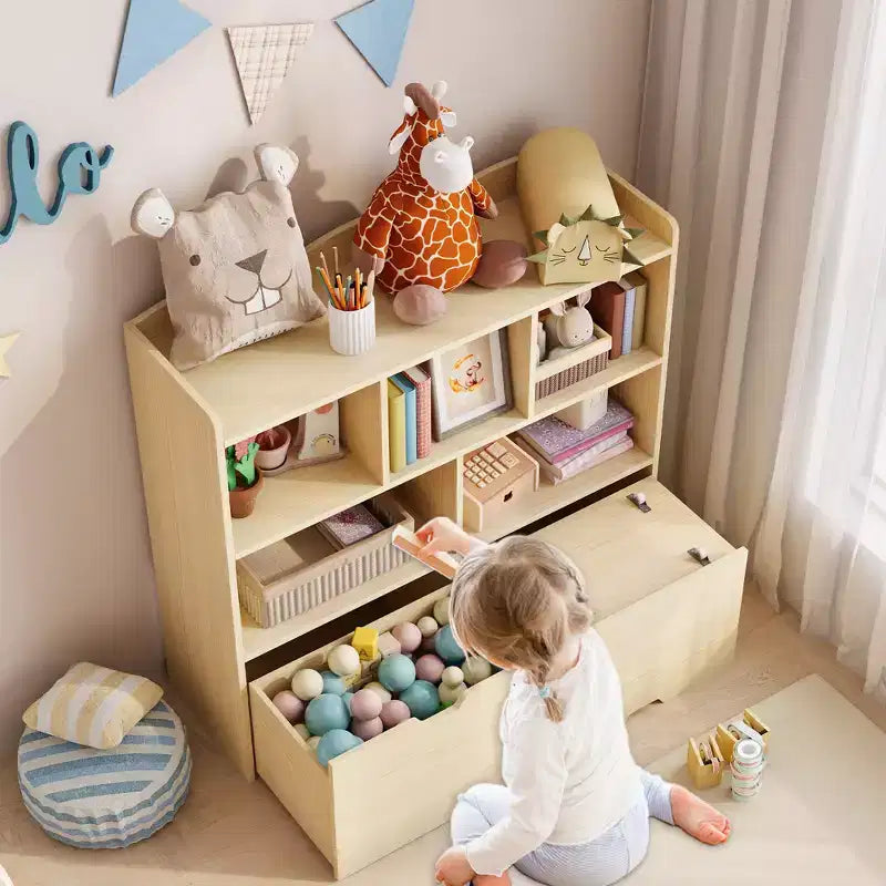Organisateur de rangement de jouets Coffre de rangement multifonctionnel au sol