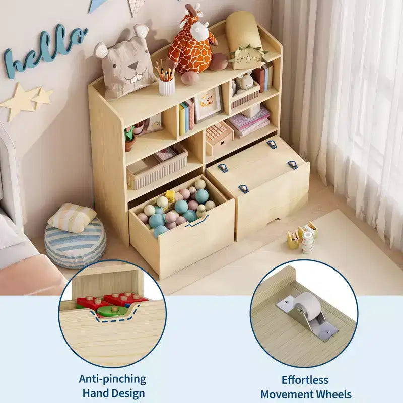 Organisateur de rangement de jouets Coffre de rangement multifonctionnel au sol