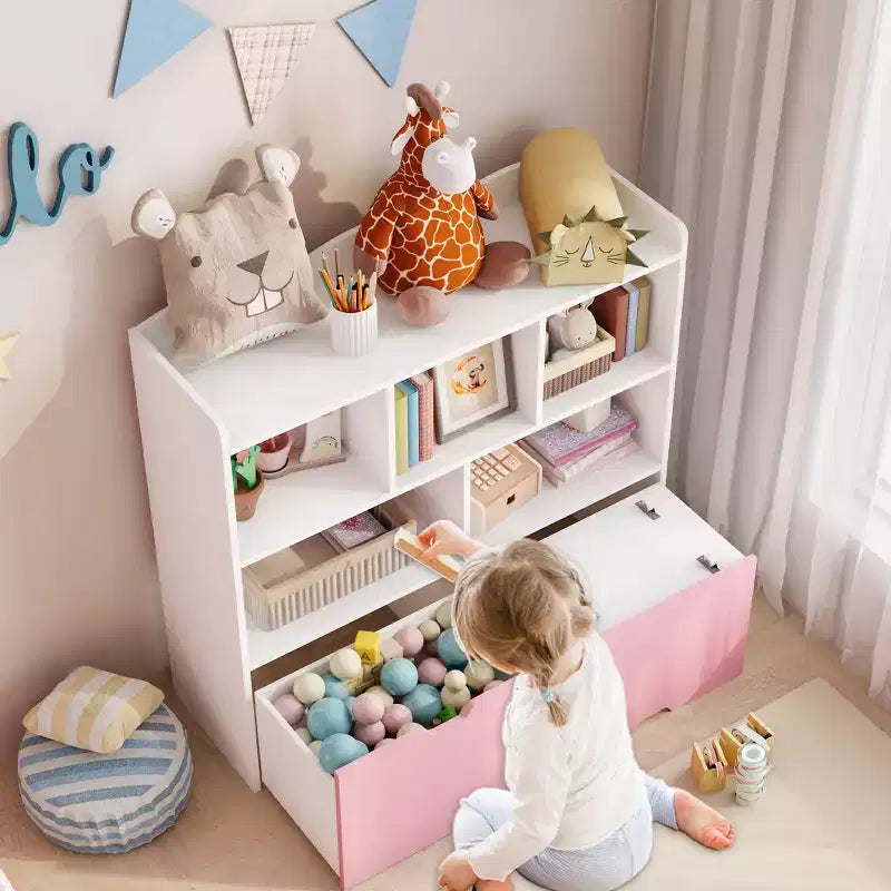 Organisateur de rangement de jouets Coffre de rangement multifonctionnel au sol