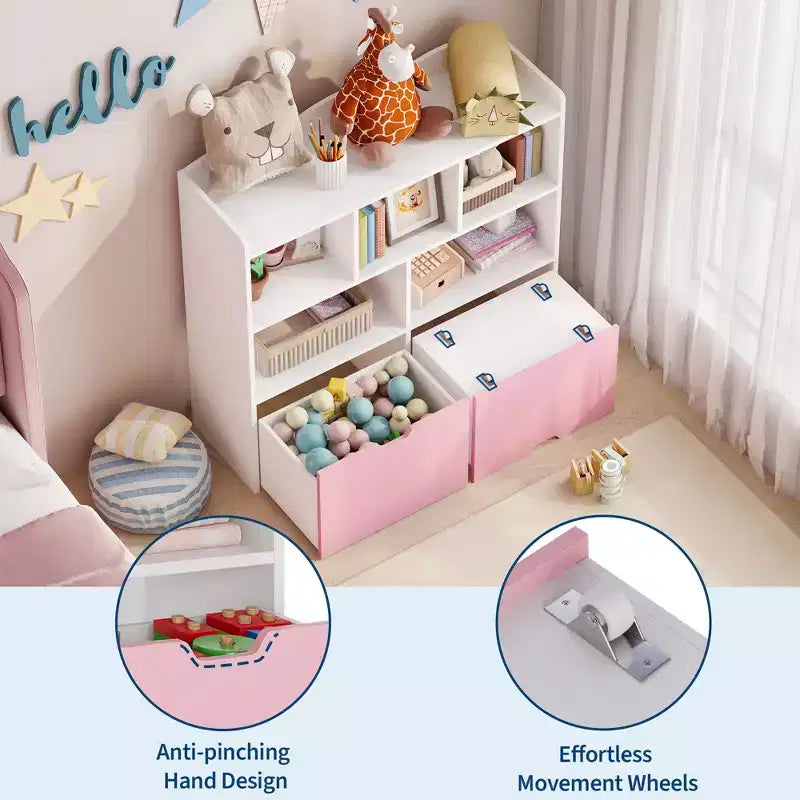 Organisateur de rangement de jouets Coffre de rangement multifonctionnel au sol