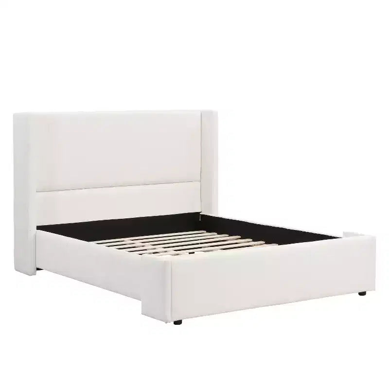 Lit plateforme rembourré élégant