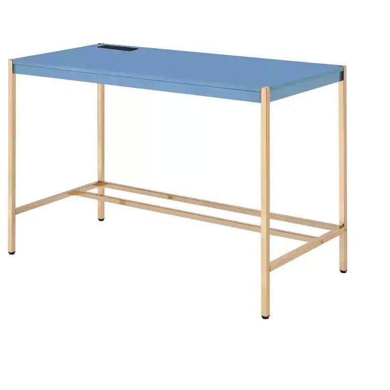 Bureau Debout avec Base en Métal Doré Bureau d'Ordinateur