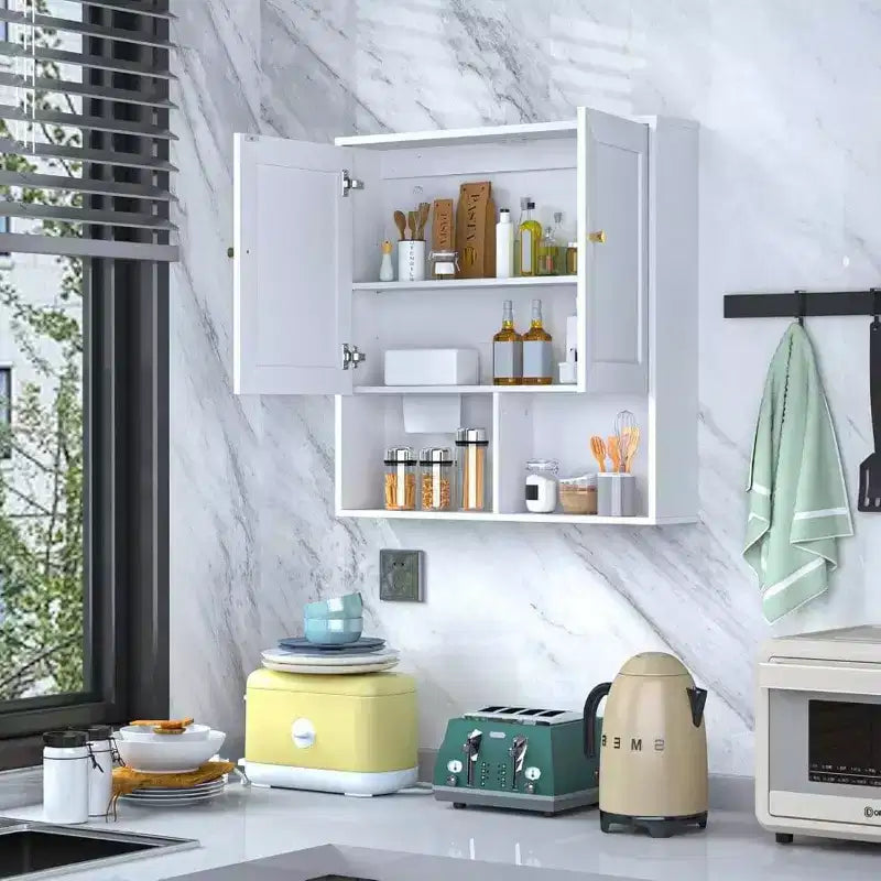 Meuble haut de salle de bain à 2 portes réglables