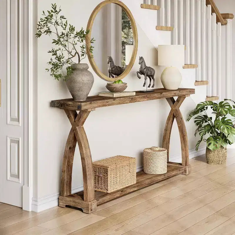 Console étroite en bois massif