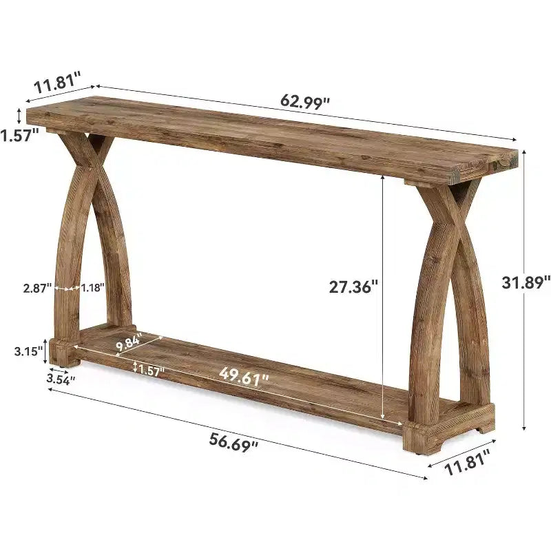 Console étroite en bois massif