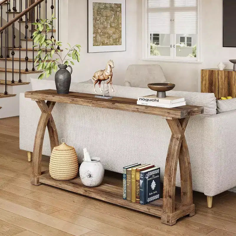 Console étroite en bois massif