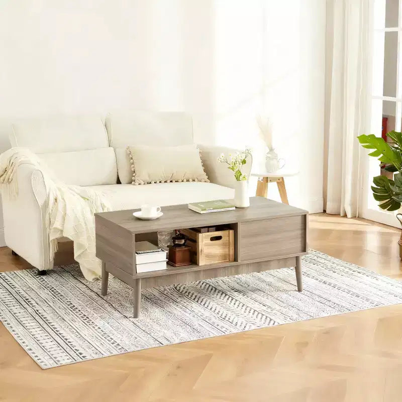 Table basse avec rangement et bois d'étude