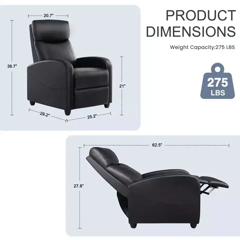 Fauteuil inclinable manuel moderne rembourré