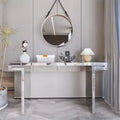 Console miroir avec des accents en verre cannelé