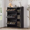 3-Drawer Shoe Cabinet Wooden Handle Natural Wood Color for Japanese Style Home