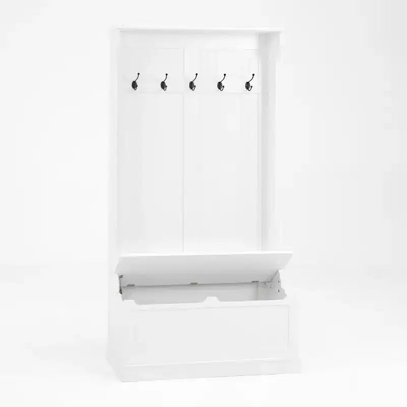 Porte-manteau d'entrée avec banc à chaussures