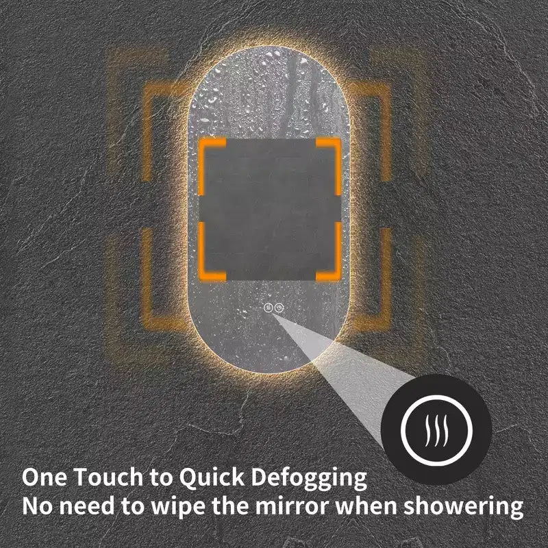 Miroir de salle de bain intelligent mural