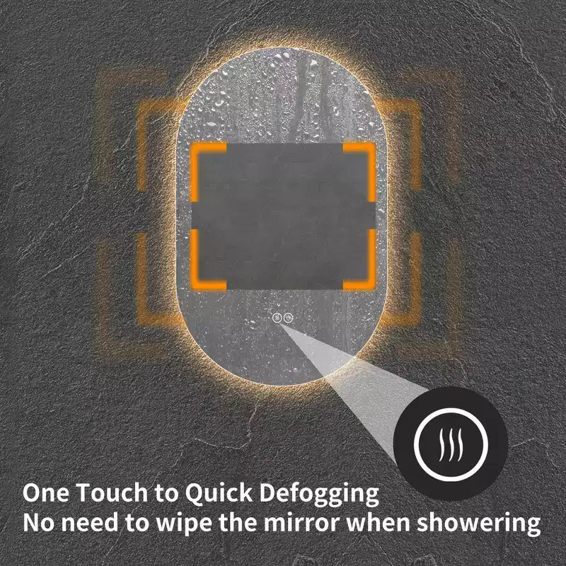 Miroir de salle de bain intelligent mural