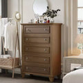 5-Drawer Dresser Brown Vintage Style Solid Construction for Traditional Home & Farmhouse