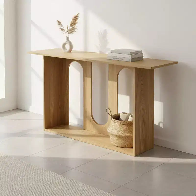 Console incurvée moderne avec étagère ouverte