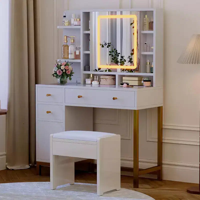 Coiffeuse moderne avec miroir éclairé