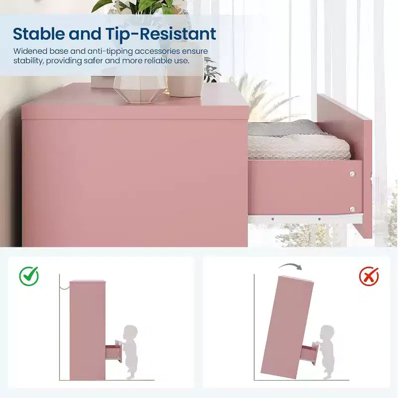 Commode haute en bois à 5 tiroirs