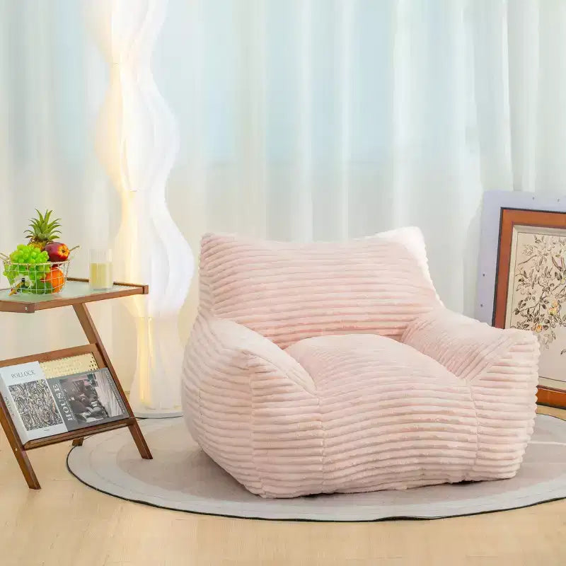 Okak Bean Bag Chair with Corduroy Fabric Modern Lazy Sofa Chair with Armrest and High-Resilience Foam Gaint Bean Bag Sofa for Living Room