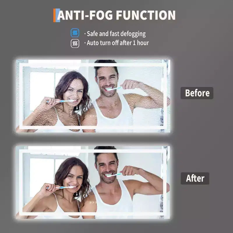Miroir de salle de bain avec lumières intensité variable anti-buée