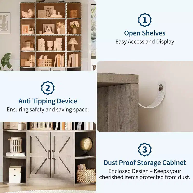 Étagère à livres pour enfants avec portes d'armoire de rangement