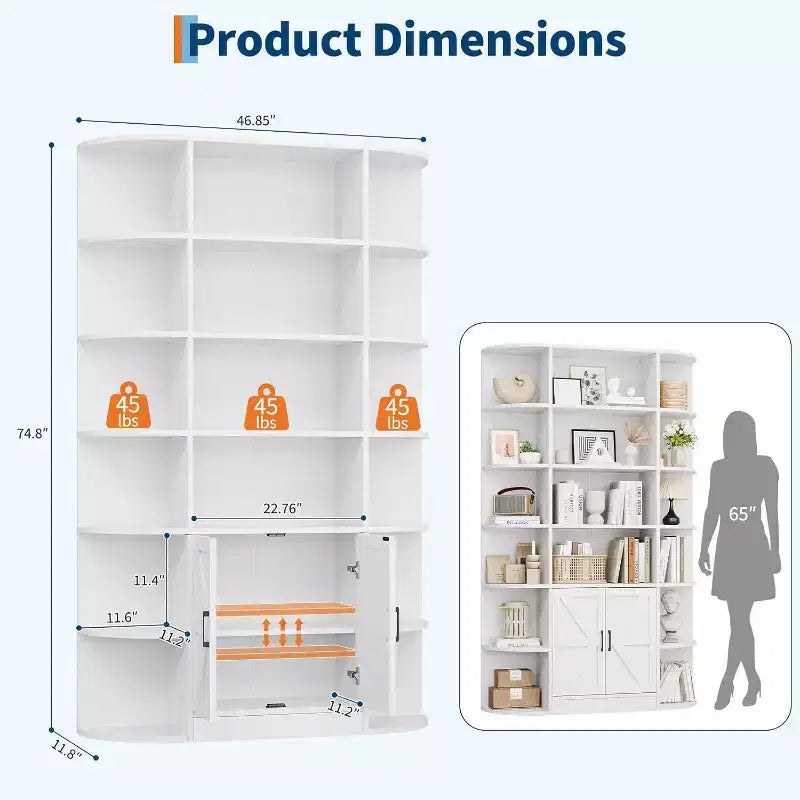 Étagère à livres pour enfants avec portes d'armoire de rangement