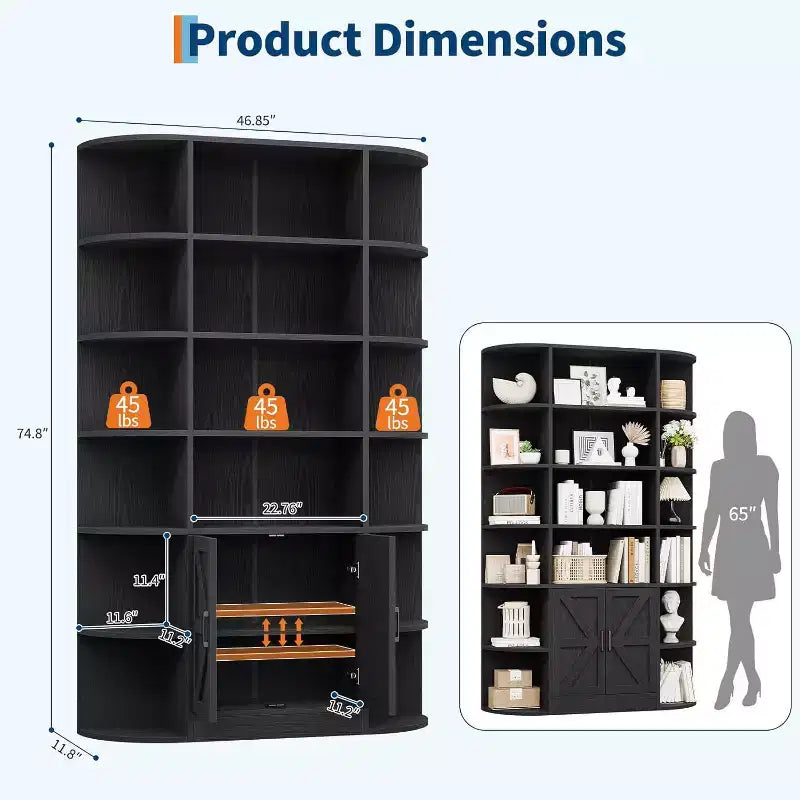 Étagère à livres pour enfants avec portes d'armoire de rangement