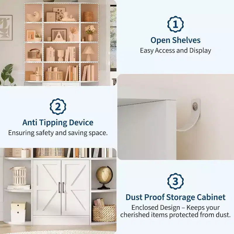 Étagère à livres pour enfants avec portes d'armoire de rangement