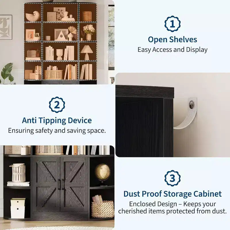 Étagère à livres pour enfants avec portes d'armoire de rangement