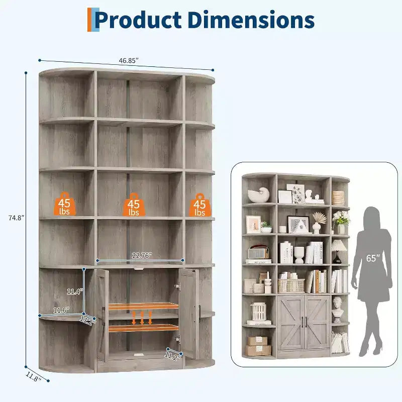 Étagère à livres pour enfants avec portes d'armoire de rangement