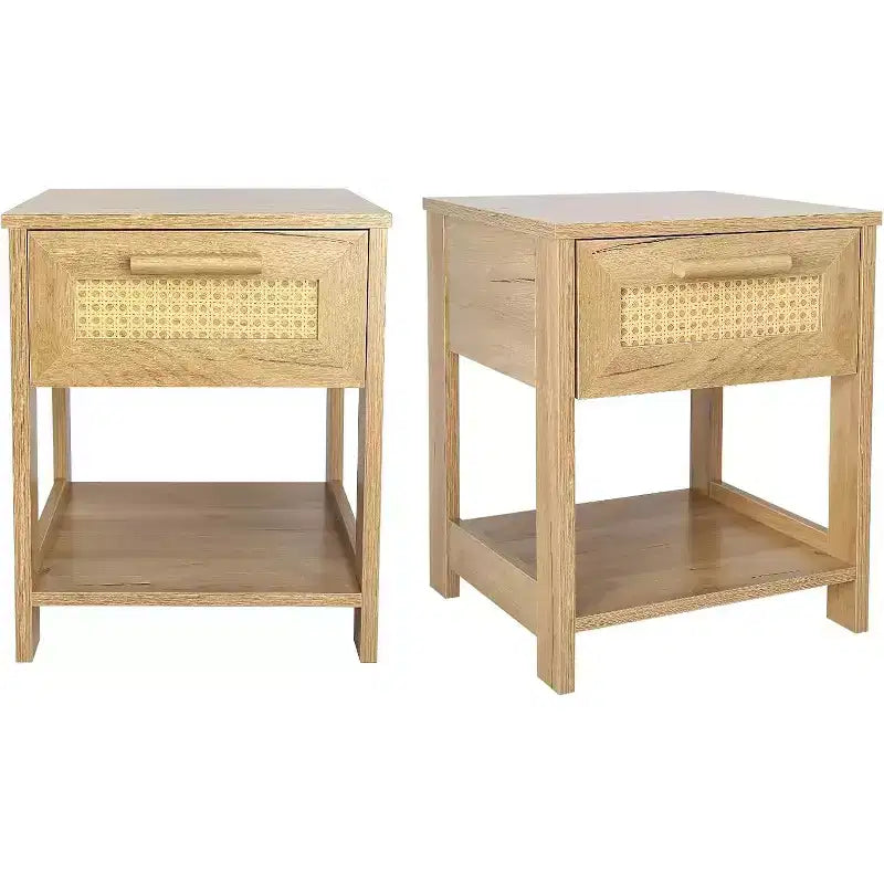 Table de chevet moderne en rotin, petite commode de rangement