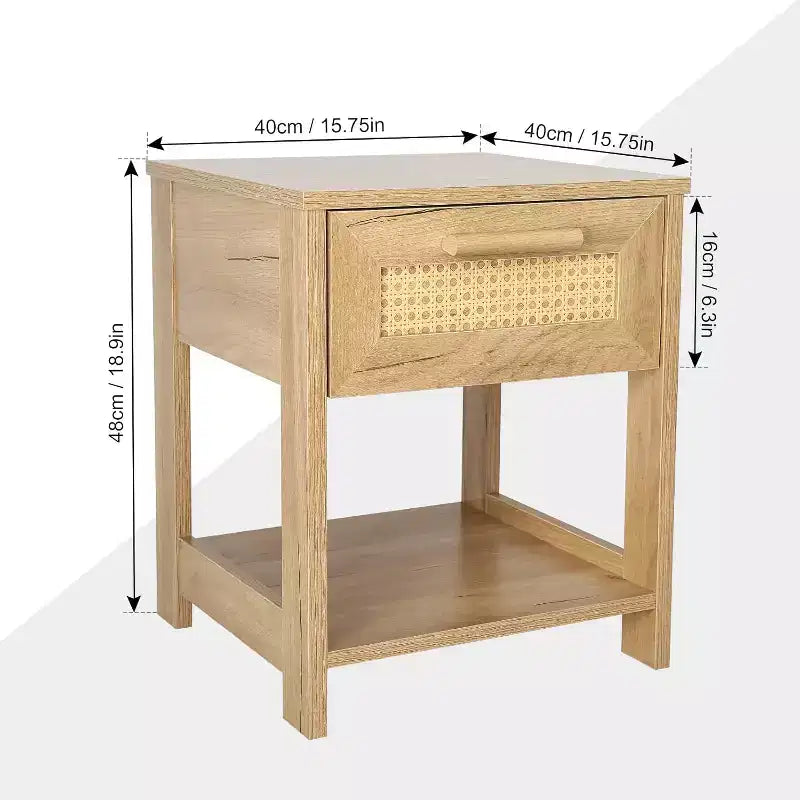 Table de chevet moderne en rotin, petite commode de rangement