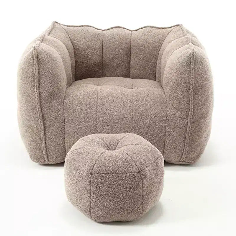 Soft Bean Bag Chair with High-Resilience Foam Square Lazy Sofa with Footstool & Removable Cover for Adults Gaming Reading and TV
