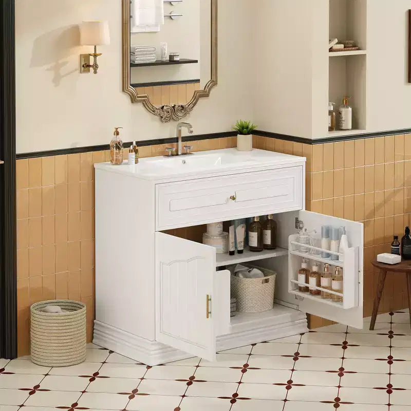 Meuble de Rangement Salle de Bain en Bois