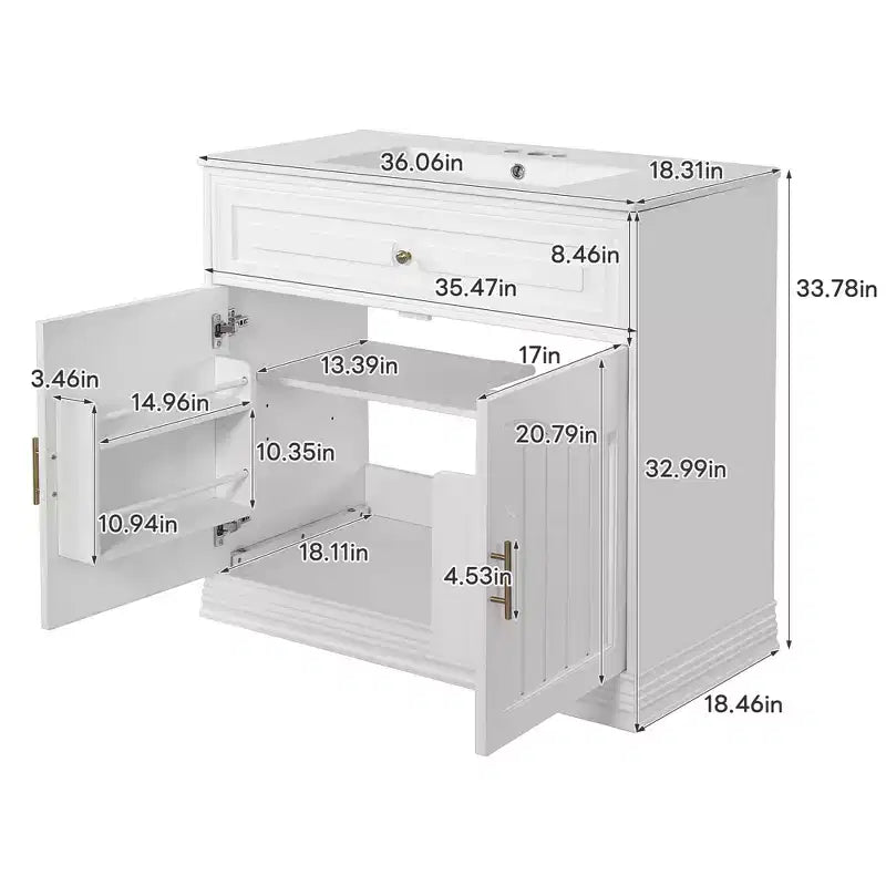 Meuble de Rangement Salle de Bain en Bois