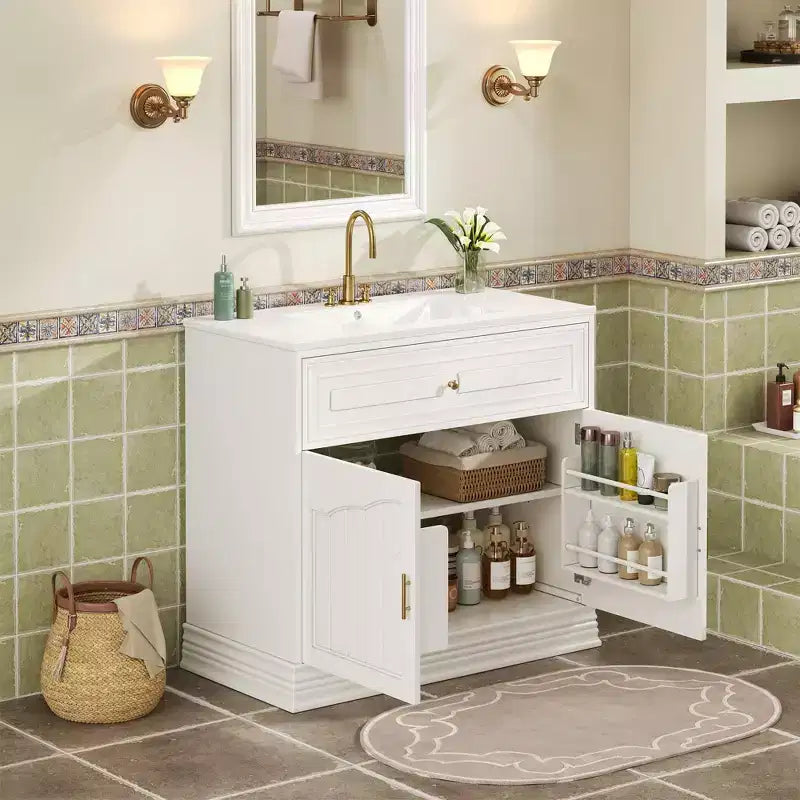 Meuble de Rangement Salle de Bain en Bois