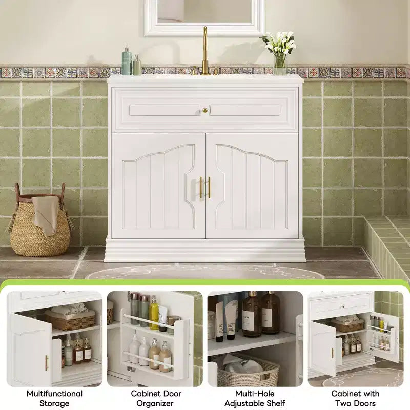 Meuble de Rangement Salle de Bain en Bois