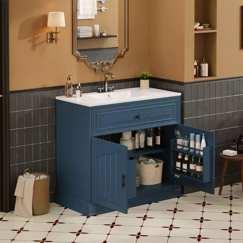 Meuble de Rangement Salle de Bain en Bois