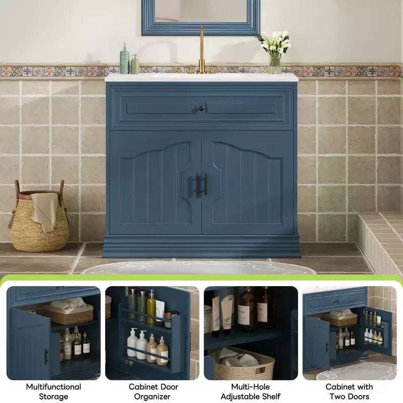Meuble de Rangement Salle de Bain en Bois