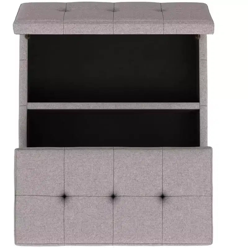 Grand pouf de rangement carré contemporain
