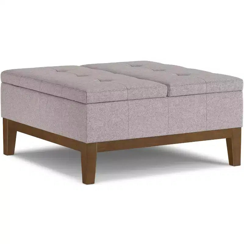 Grand pouf de rangement carré contemporain