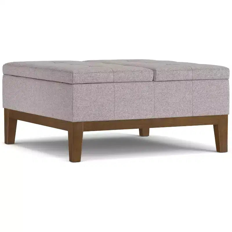 Grand pouf de rangement carré contemporain